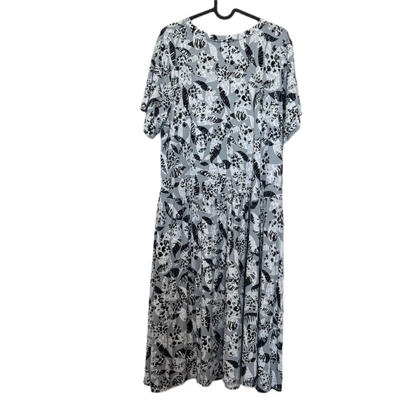 NWT LOGO by Lori Goldstein Sadie Stretch Jersey Short Sleeve Midi Dress Large - Picture 4 of 9